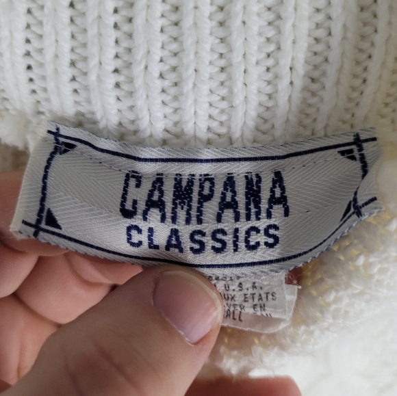CAMPANA CLASSICS | vintage cotton cable knit turtleneck long sleeve sweater - Picture 5 of 6